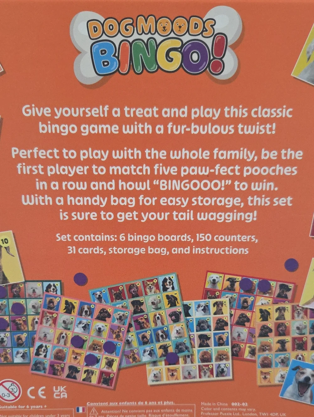 FAMILY DOG MOODS BINGO GAME